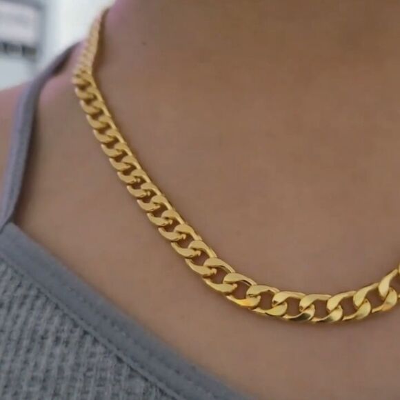 18k gold Cuban chain necklace - Picture 5 of 11
